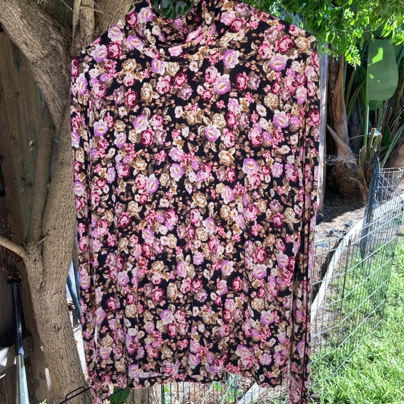 H&M Brown Floral Mock Turtle Neck with Tags - Picture 6 of 9